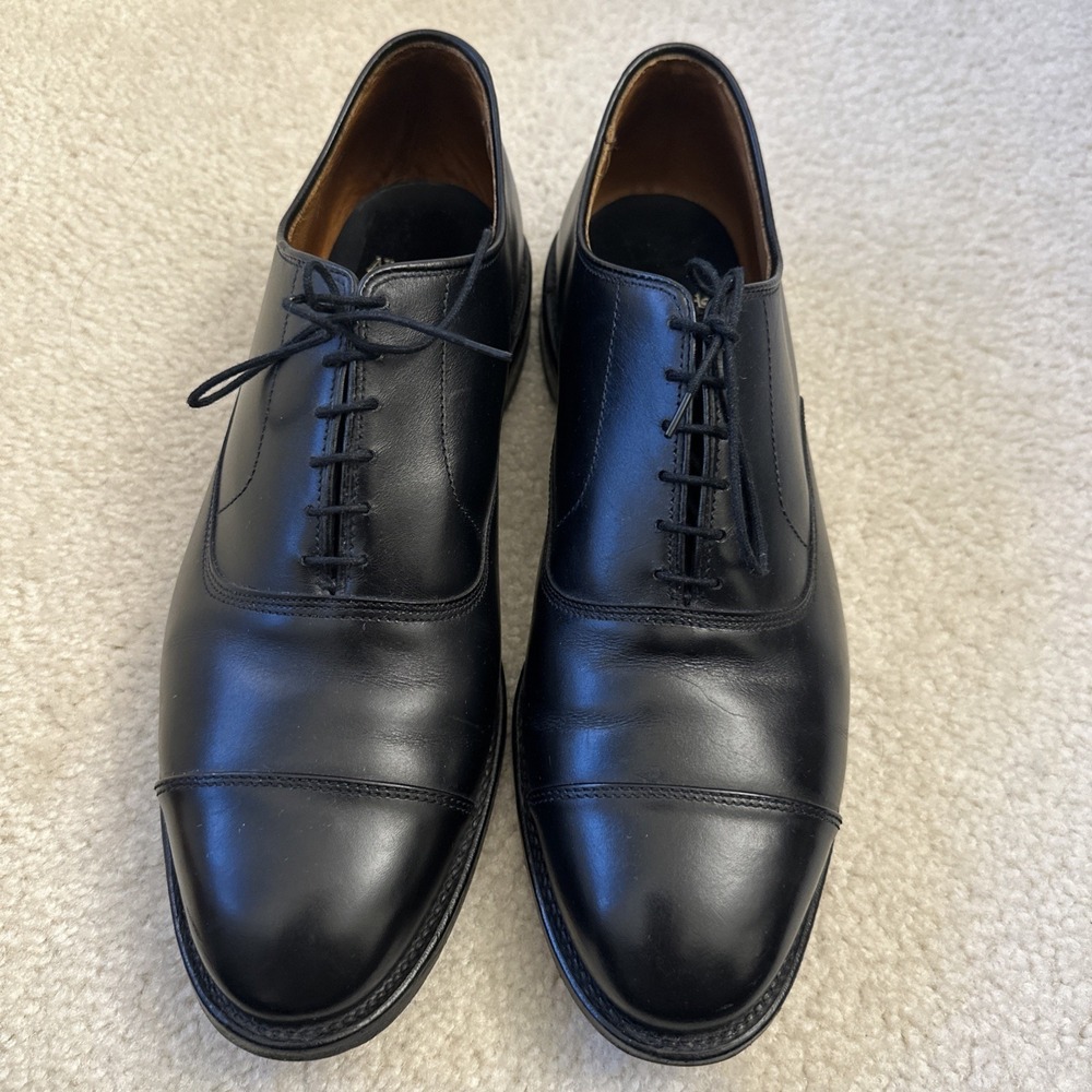 Allen Edmonds Park Avenue Oxfords Dress Shoes Mens Sz 10.5 Black Leather Cap Toe - Picture 3 of 11